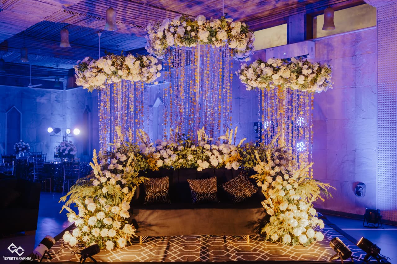 Akash & Tulika Destination Wedding Sangeet at Puratan Qila, Ranthambore - custom styling by Saaj Weddings